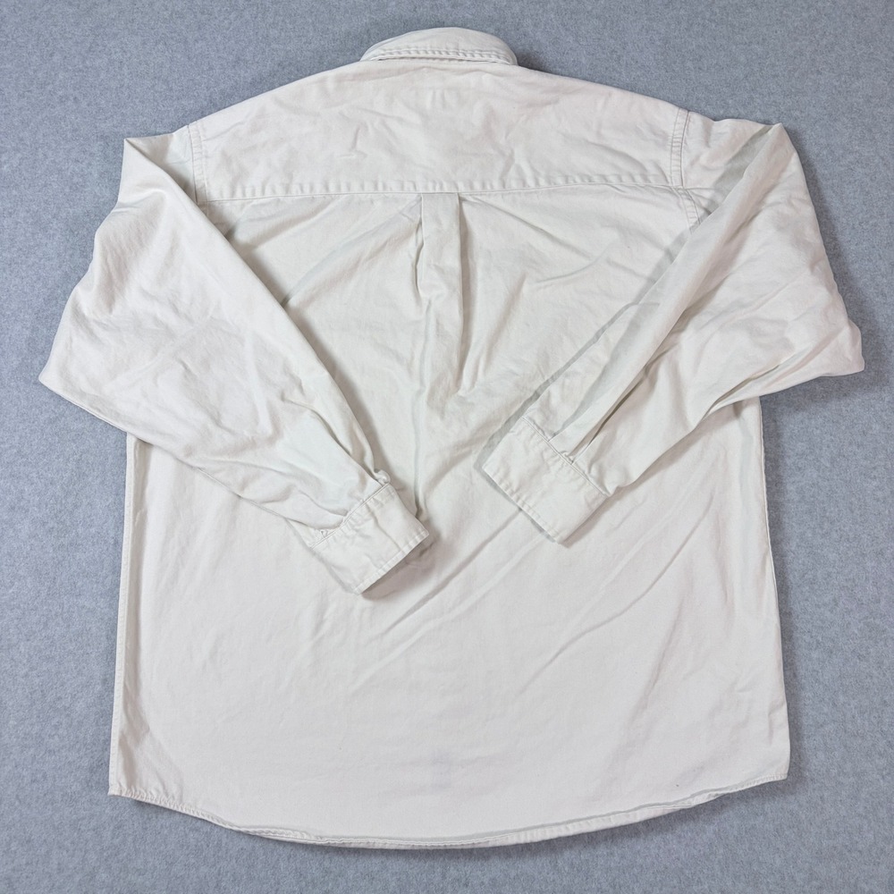 Club Room Mens Large Off-White Cotton Button Down Long Sleeve Shirt WPL 8046